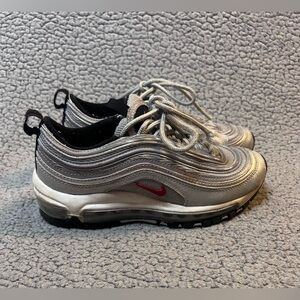 Nike Air Max 97 OG Bullet Silver And Red Youth 3.5  918890-001
